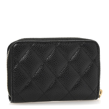 Chanel Caviar Quilted Zip Coin Purse Black 3 of 9