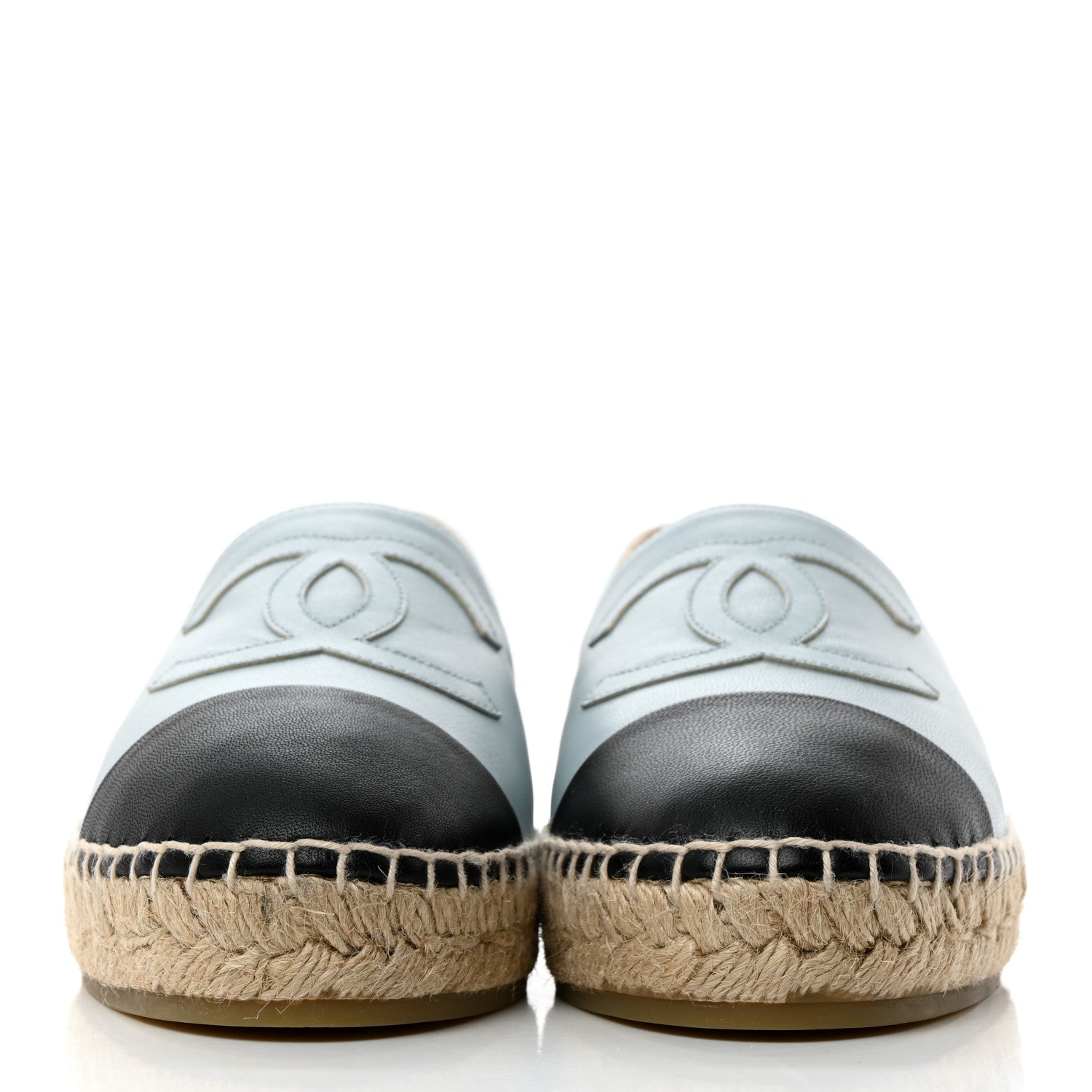 Chanel Lambskin CC Espadrilles 41 Light Blue Black 2 of 9