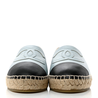 Chanel Lambskin CC Espadrilles 41 Light Blue Black 2 of 9