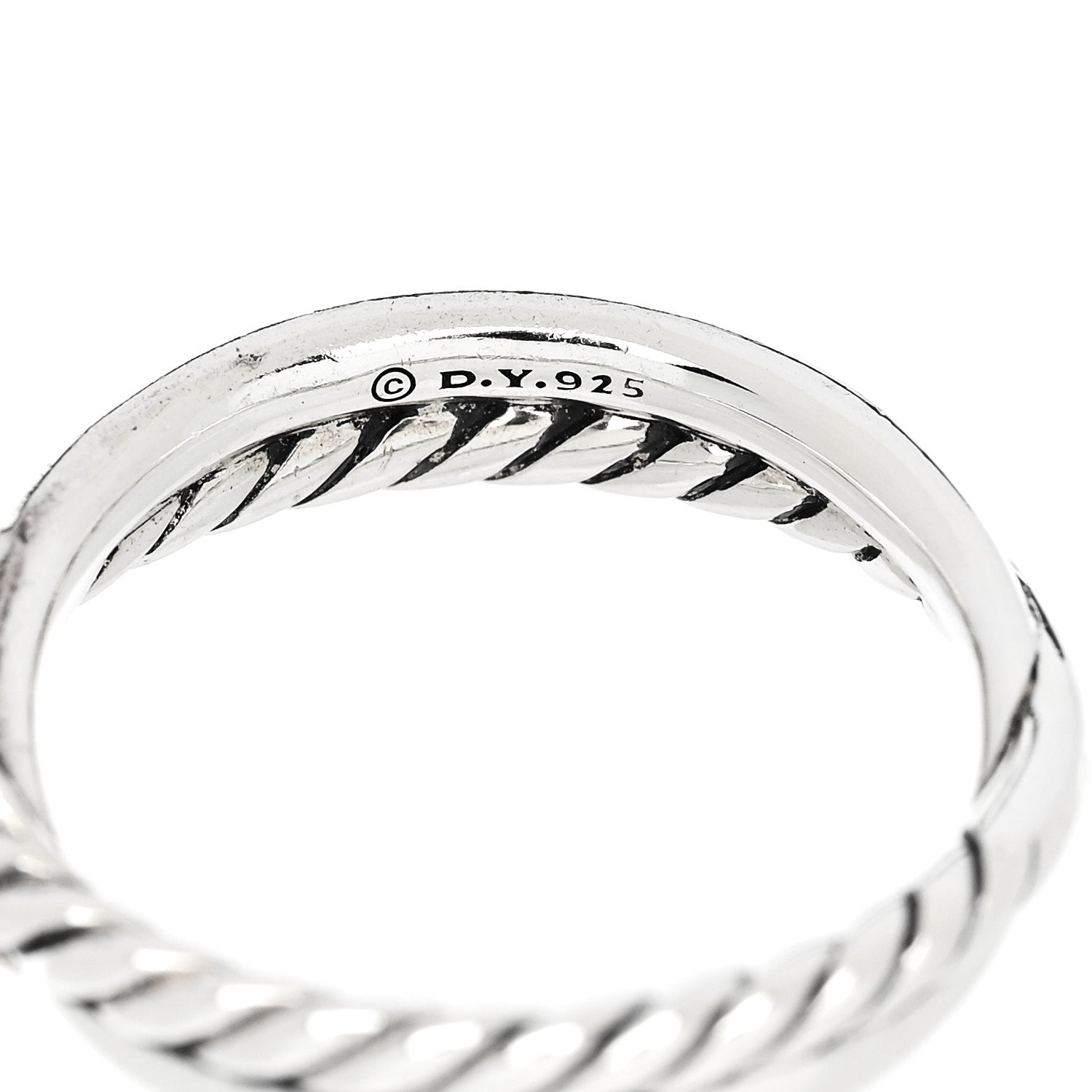 David Yurman Sterling Silver Diamond Petite X Crossover Ring 50 5.5 4 of 5