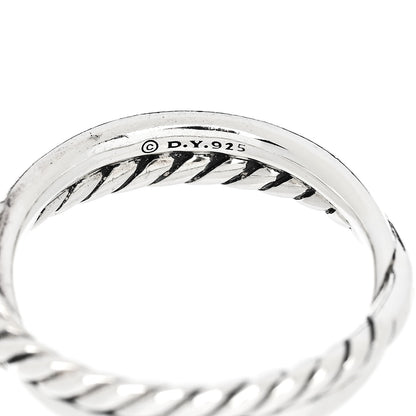 David Yurman Sterling Silver Diamond Petite X Crossover Ring 50 5.5 4 of 5