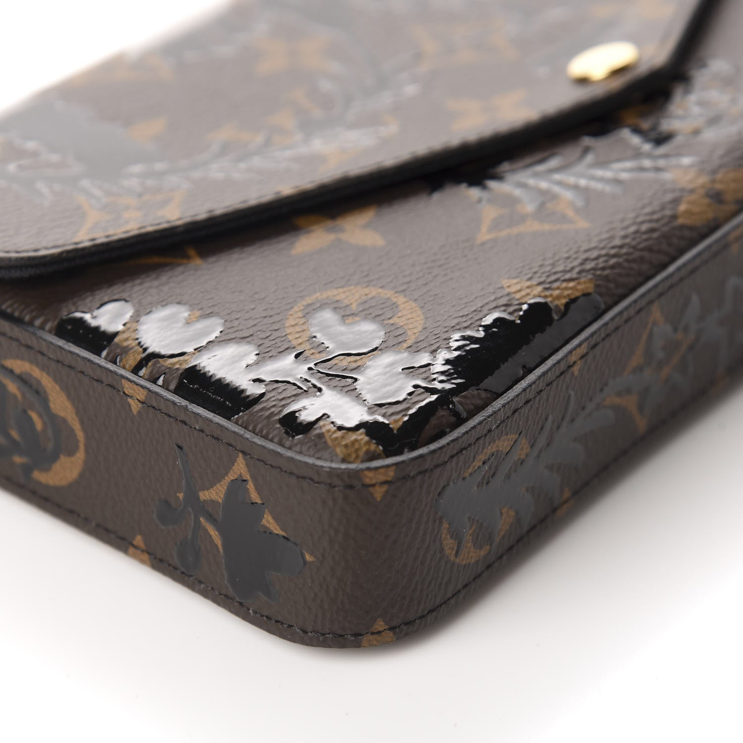 Louis Vuitton Monogram Blossom Pochette Felicie Chain Wallet Black 6 of 10