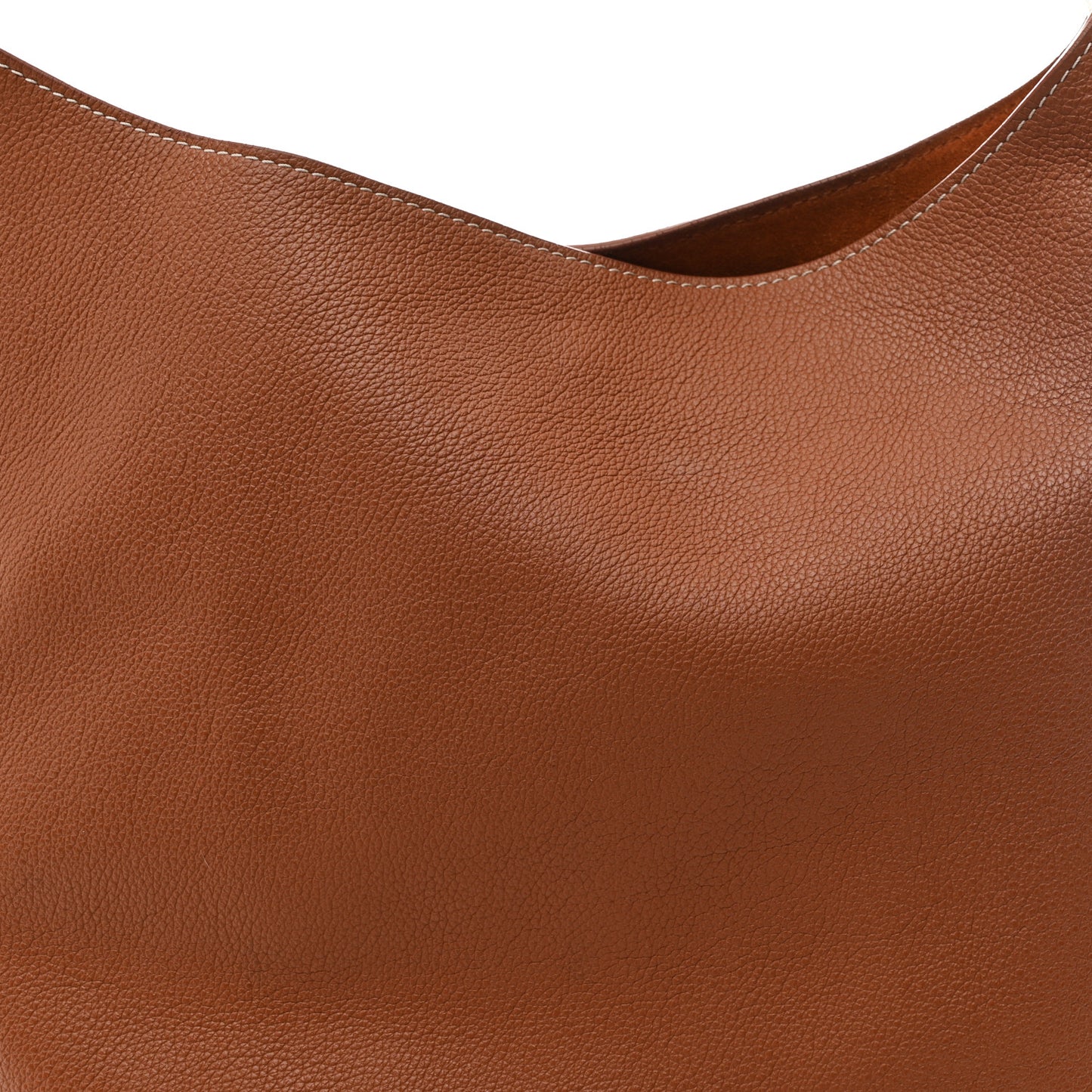 Grained Calfskin Low Key Hobo MM Cognac