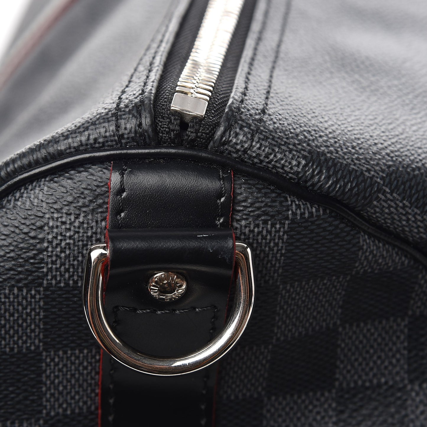 Damier Graphite Stripe Keepall Bandouliere 55 Rouge