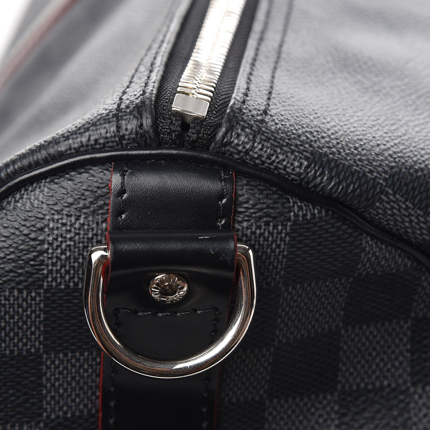 Louis Vuitton Damier Graphite Stripe Keepall Bandouliere 55 Rouge 10 of 10