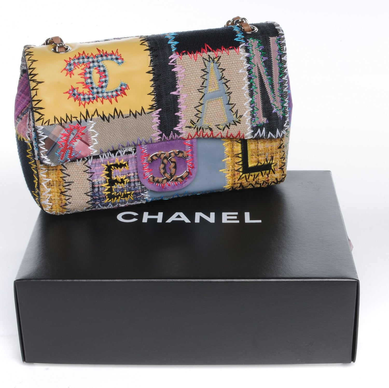 Chanel Patchwork Jumbo Flap Yellow Multicolor 9 of 9