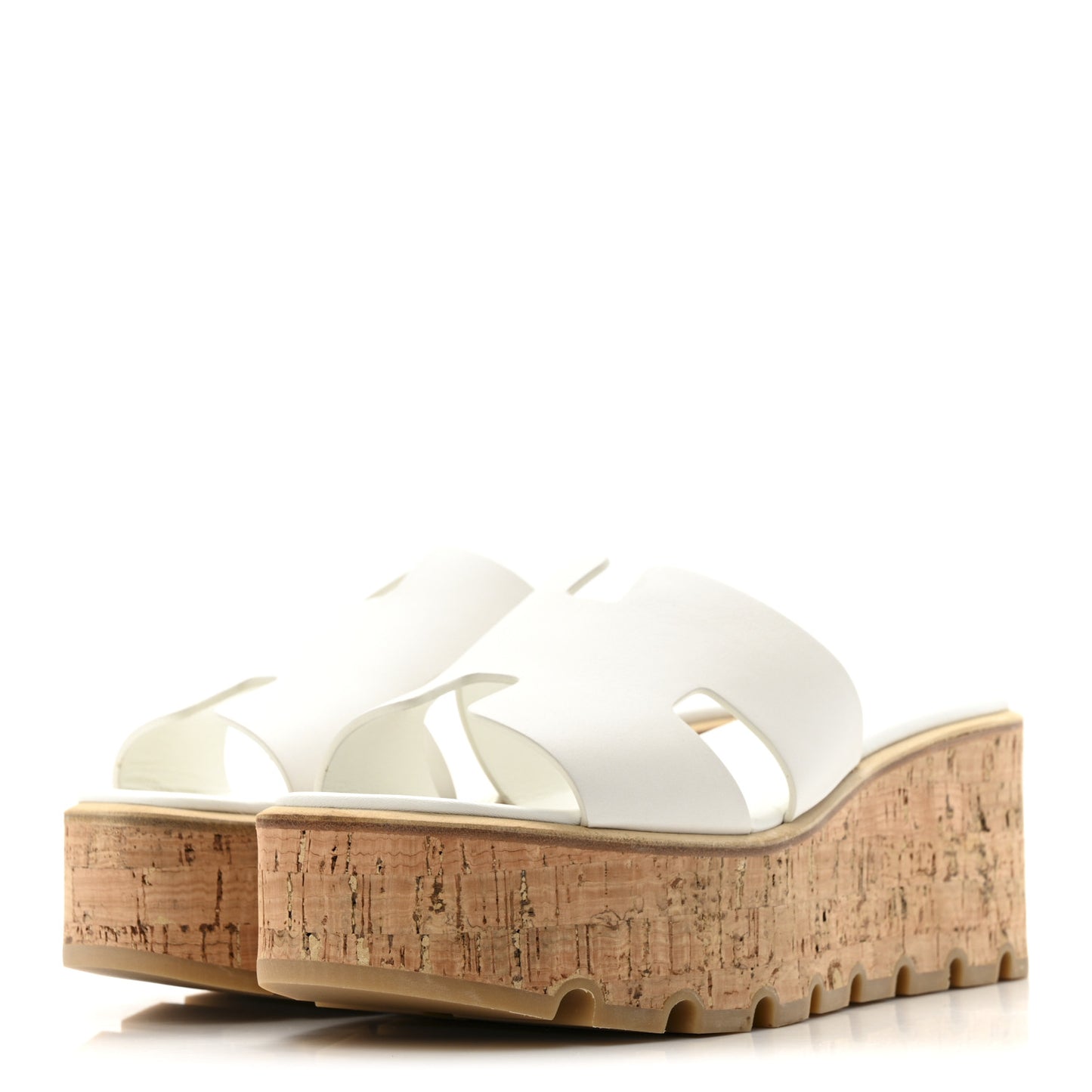 Calfskin Cork Eze 30 Sandals 39 White
