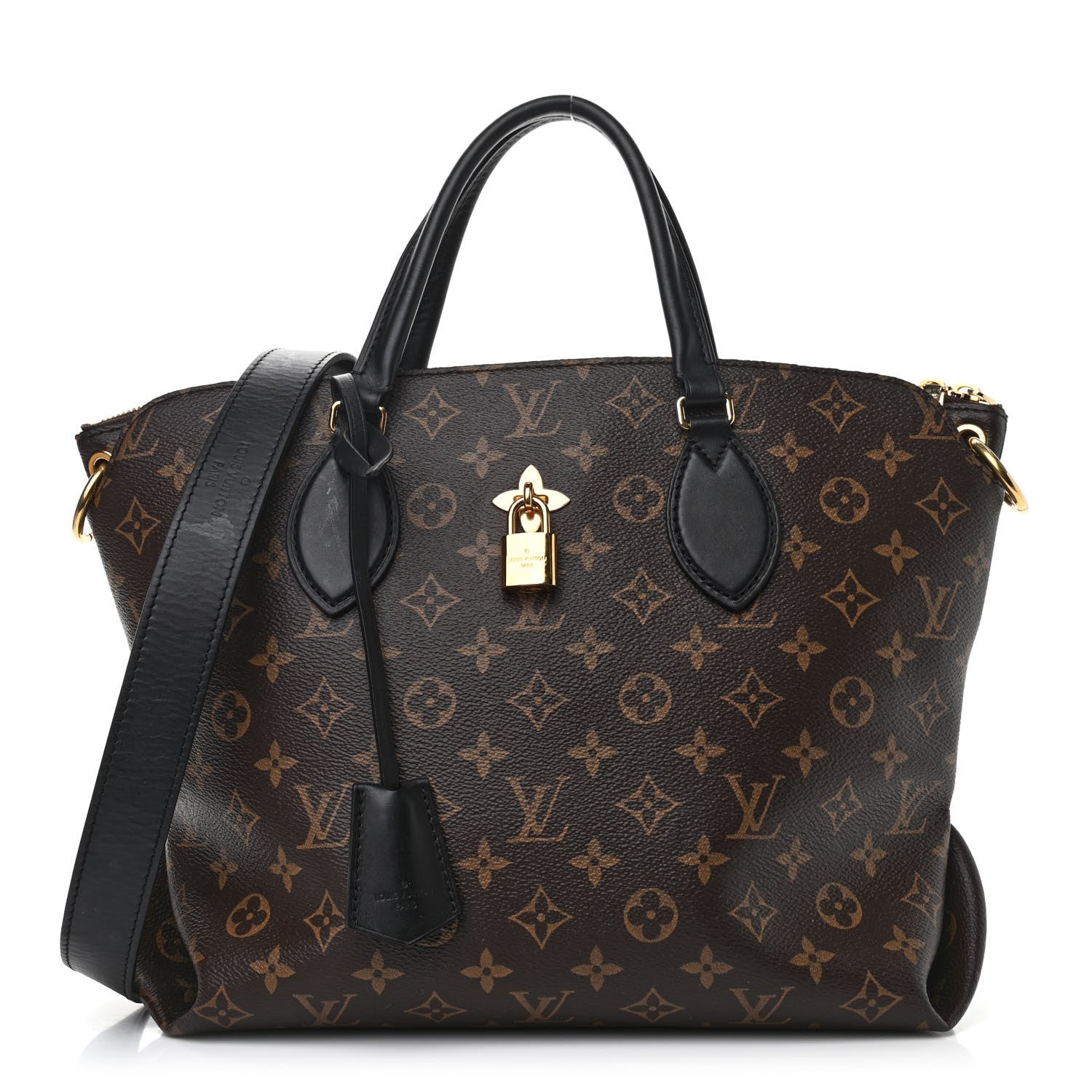 Louis Vuitton Monogram Flower Zipped Tote MM Black 1 of 15