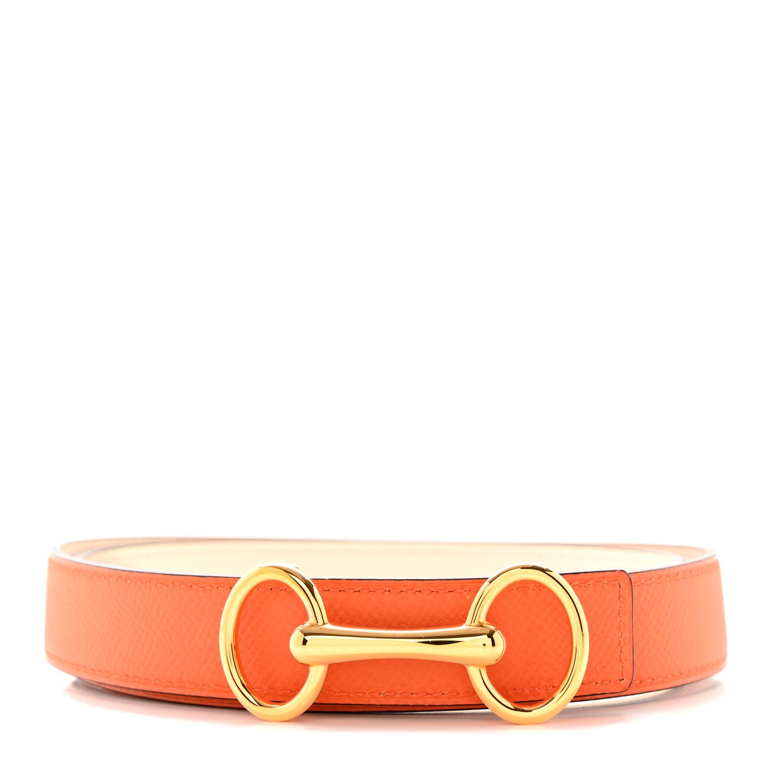 Hermes Epsom Swift 24mm Heritage Belt 85 Orange Nata 1 of 5
