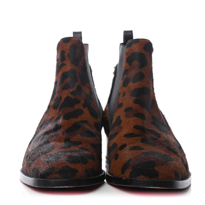 Christian Louboutin Calf Hair Leopard Print Marmada Flat Chelsea Boot 36.5 Brown 2 of 4