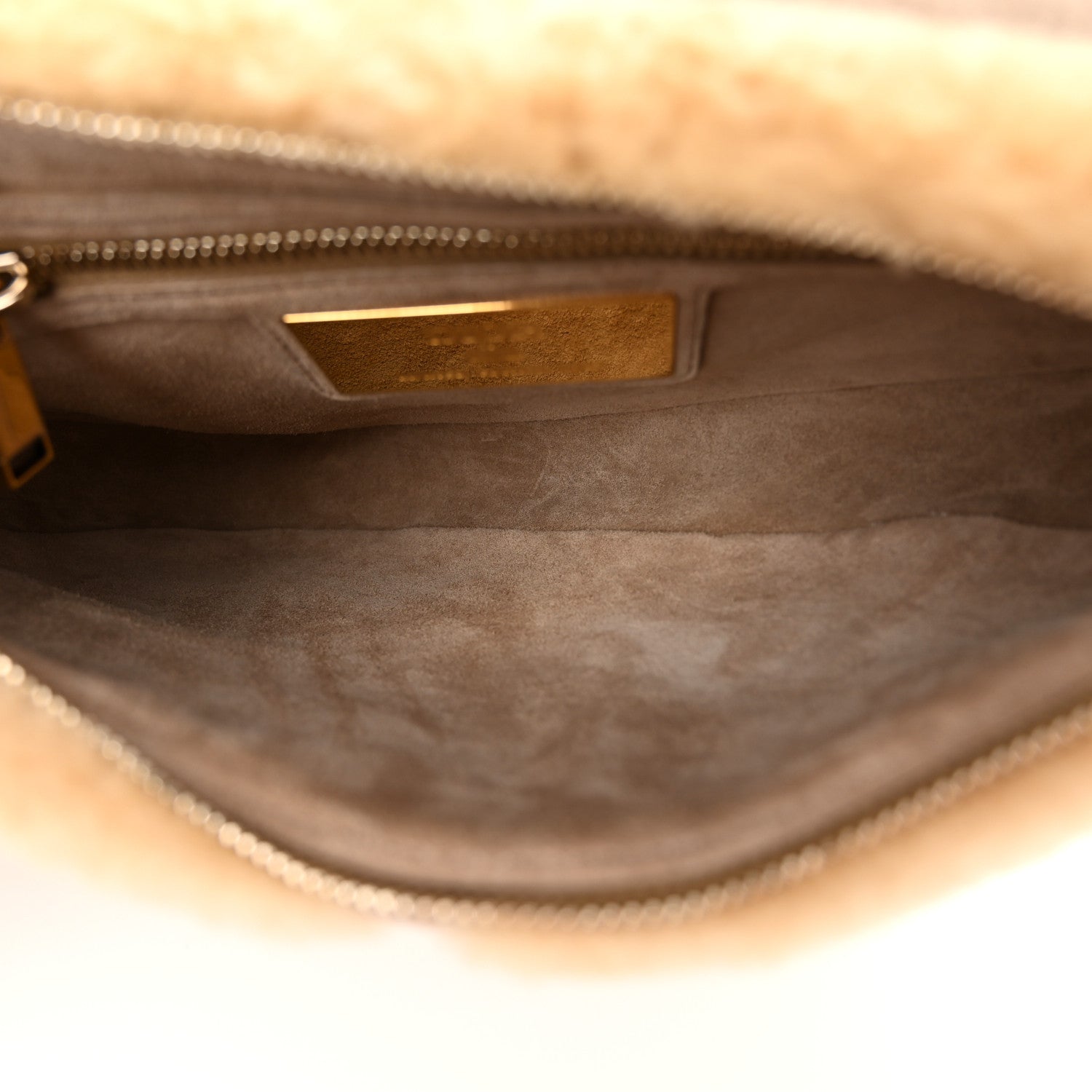 Christian Dior X ERL VENICE Shearling Chinese New Year Rabbit Saddle Bag Beige Multicolor 5 of 10