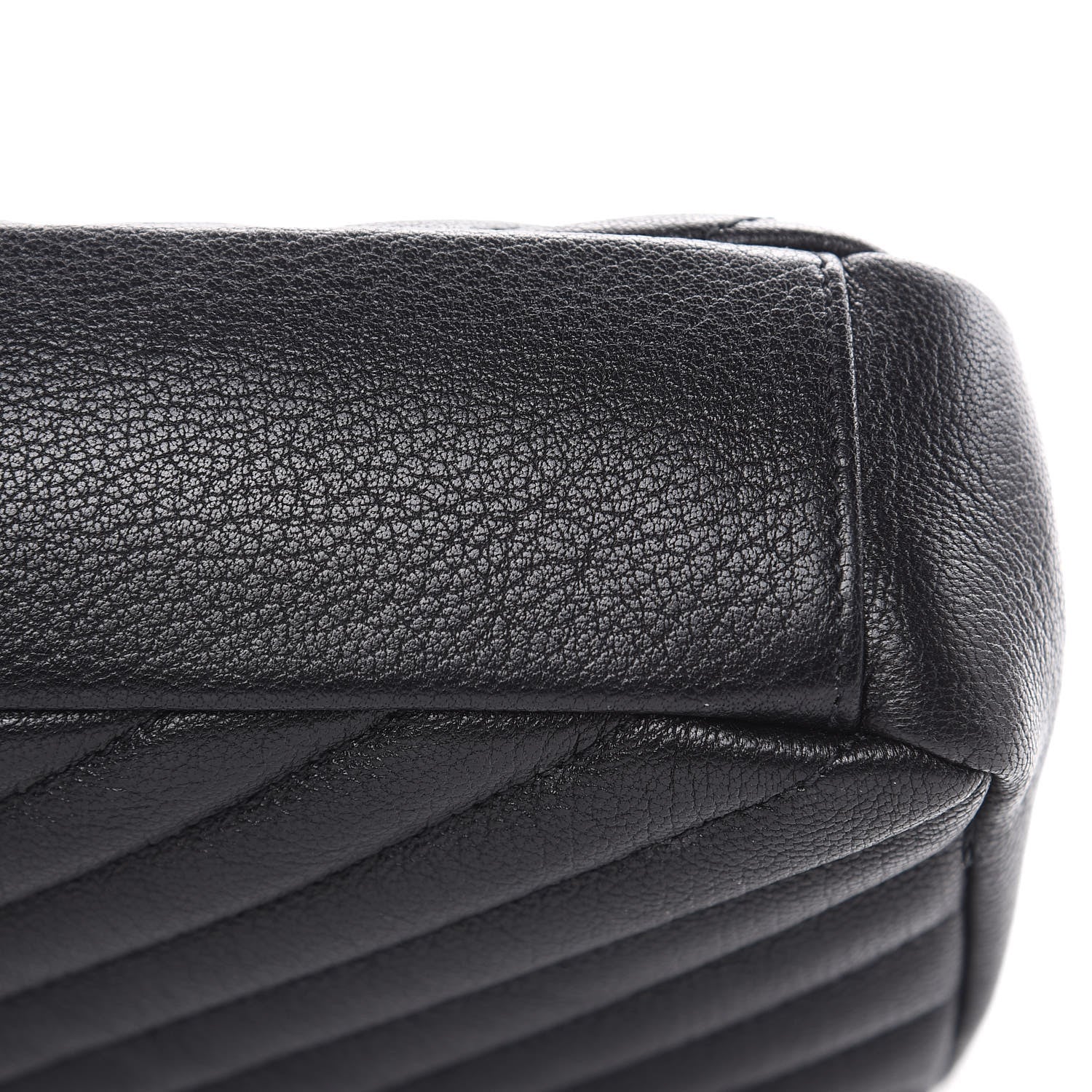 Saint Laurent Sheepskin Matelasse Chevron Monogram Medium College Bag Black 10 of 11