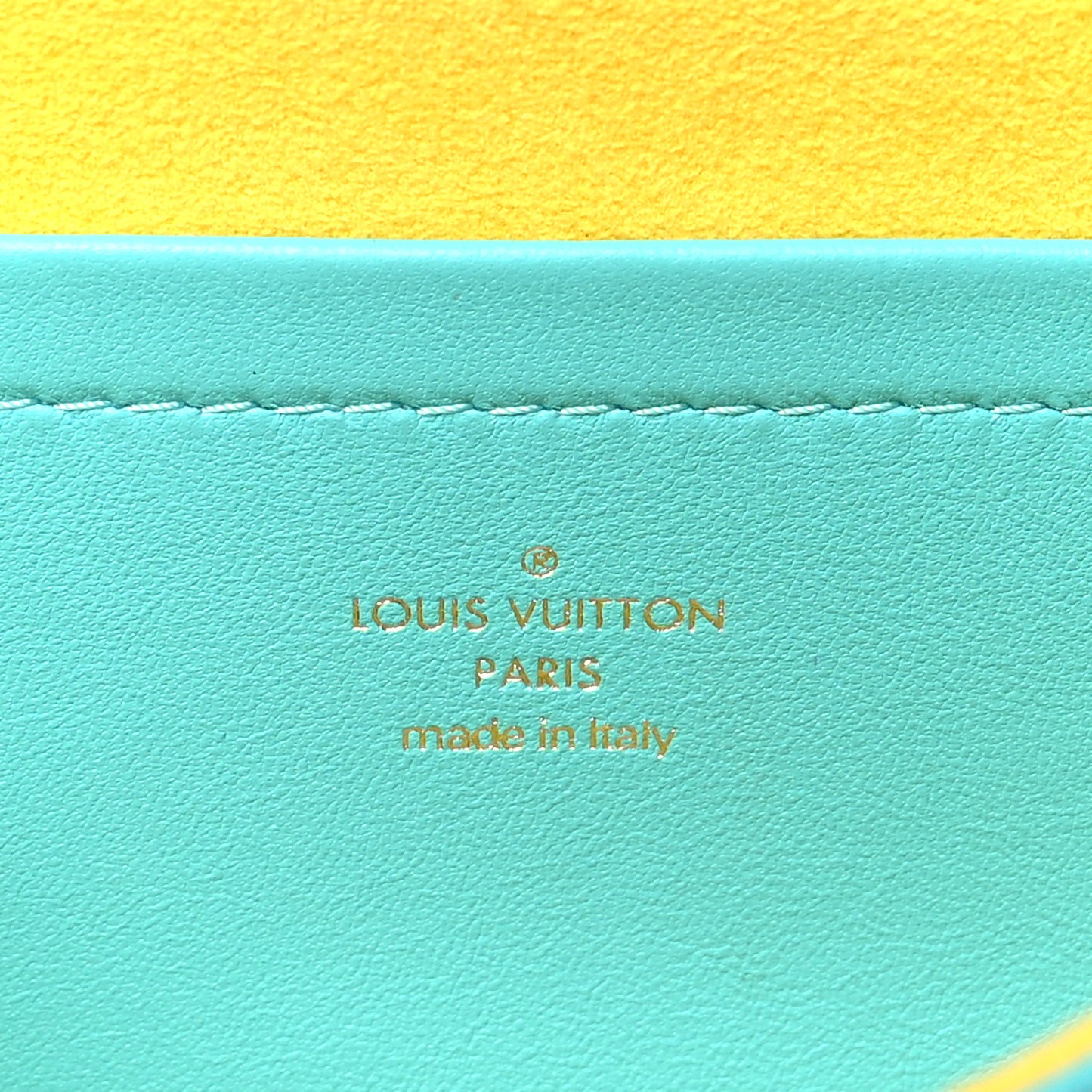 Lambskin Embossed Monogram Vuittamins Pochette Coussin Menthe Jaune