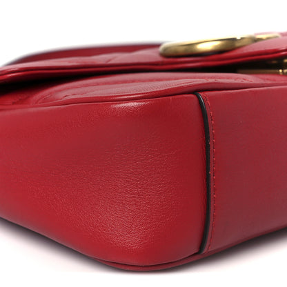 Gucci Calfskin Matelasse Mini GG Marmont Shoulder Bag Hibiscus Red 10 of 11
