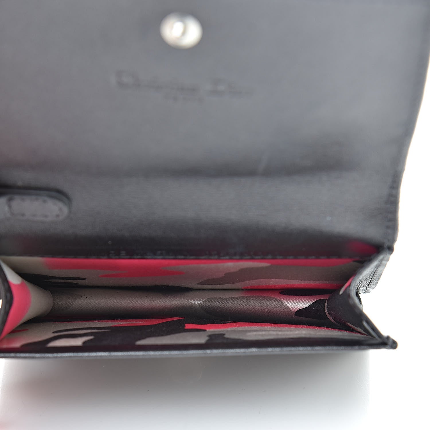 Christian Dior Metallic Lambskin Cannage Anselm Reyle Lady Dior Card Holder Gunmetal 5 of 13
