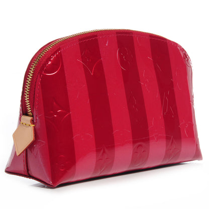 Louis Vuitton Vernis Rayures Cosmetic Pouch Pomme D'Amour 3 of 8
