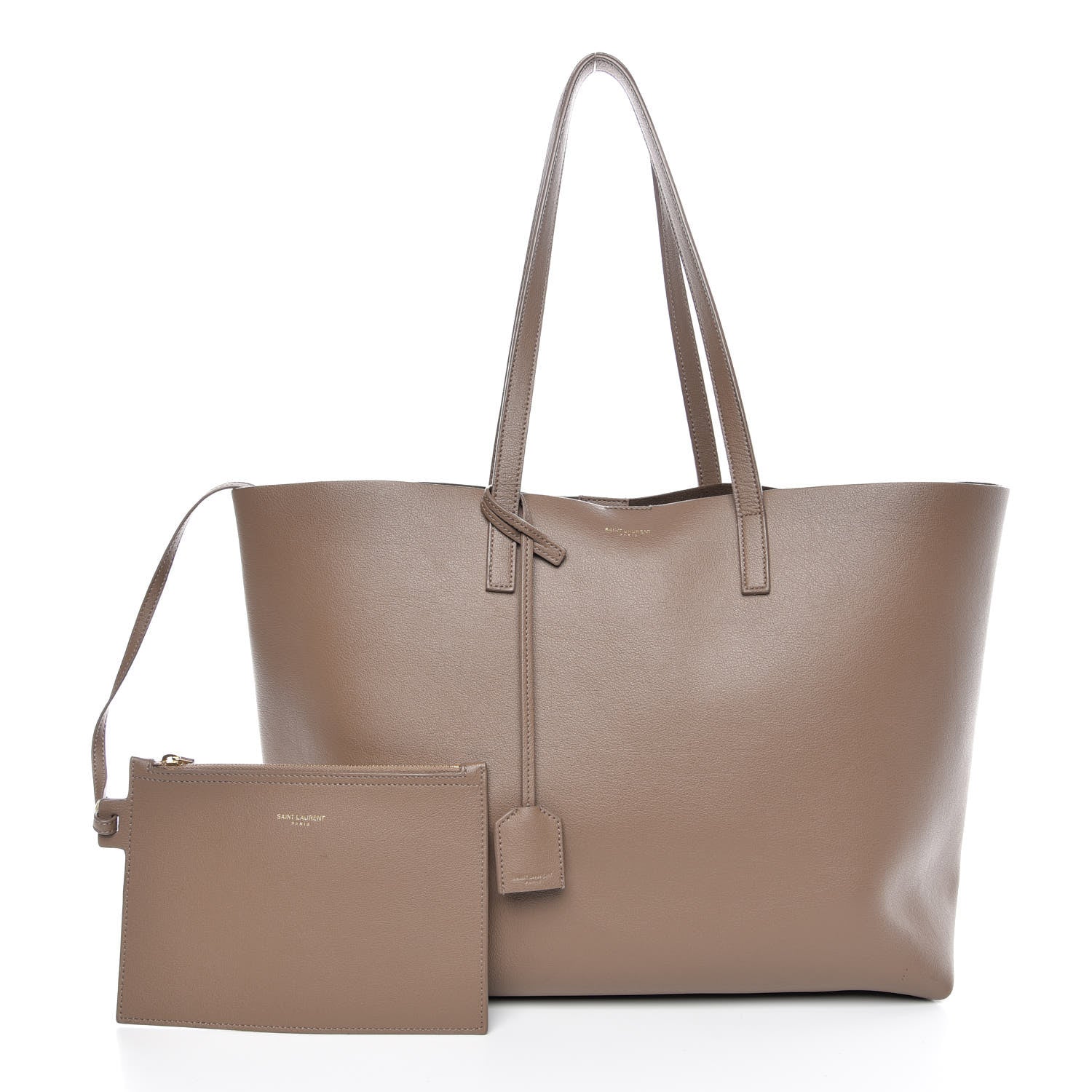 Saint Laurent Calfskin Large Shopping Tote Taupe 3 of 8