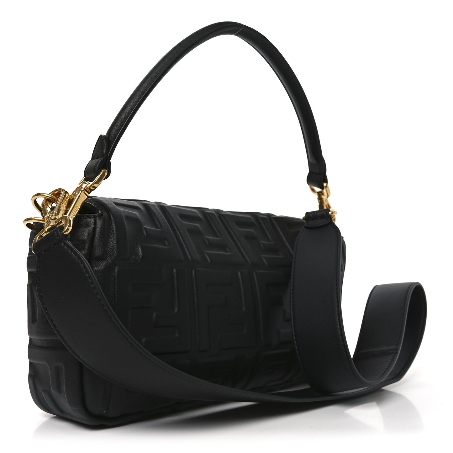 Nappa FF 1974 Embossed Baguette Black