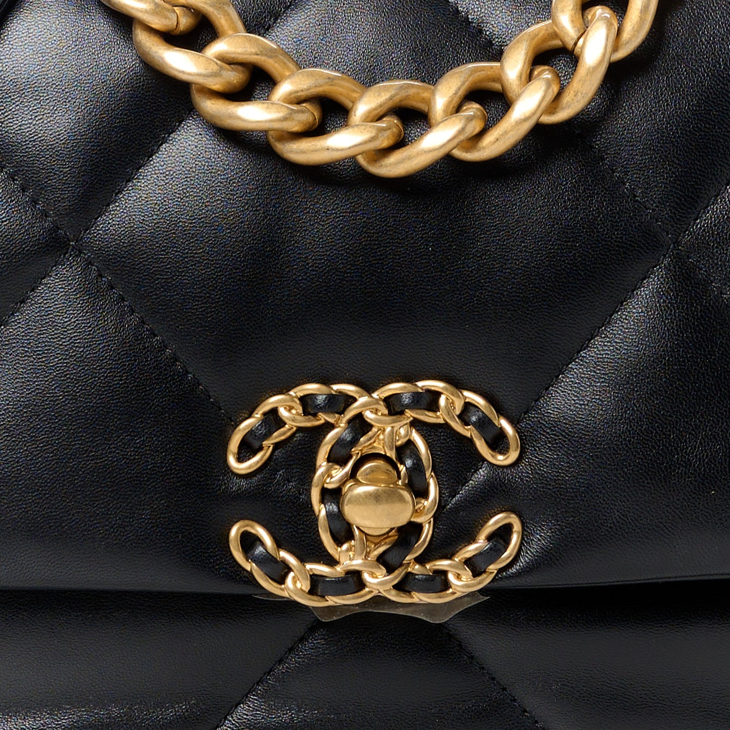 Lambskin Quilted Medium Chanel 19 Flap Black