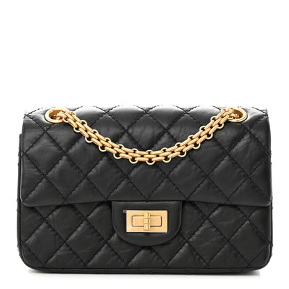 Chanel Aged Calfskin Quilted 2.55 Reissue Mini Flap Black 1 of 11