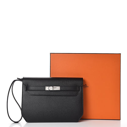 Hermes Epsom Kelly Depeches 25 Pouch Black 8 of 8