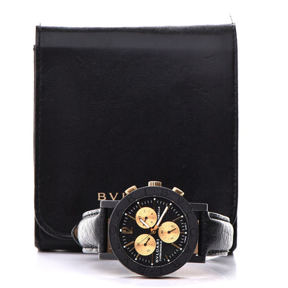 Bulgari Carbon 18K Rose Gold Calfskin 38mm Carbongold Marbella Quartz Watch Black 12 of 12
