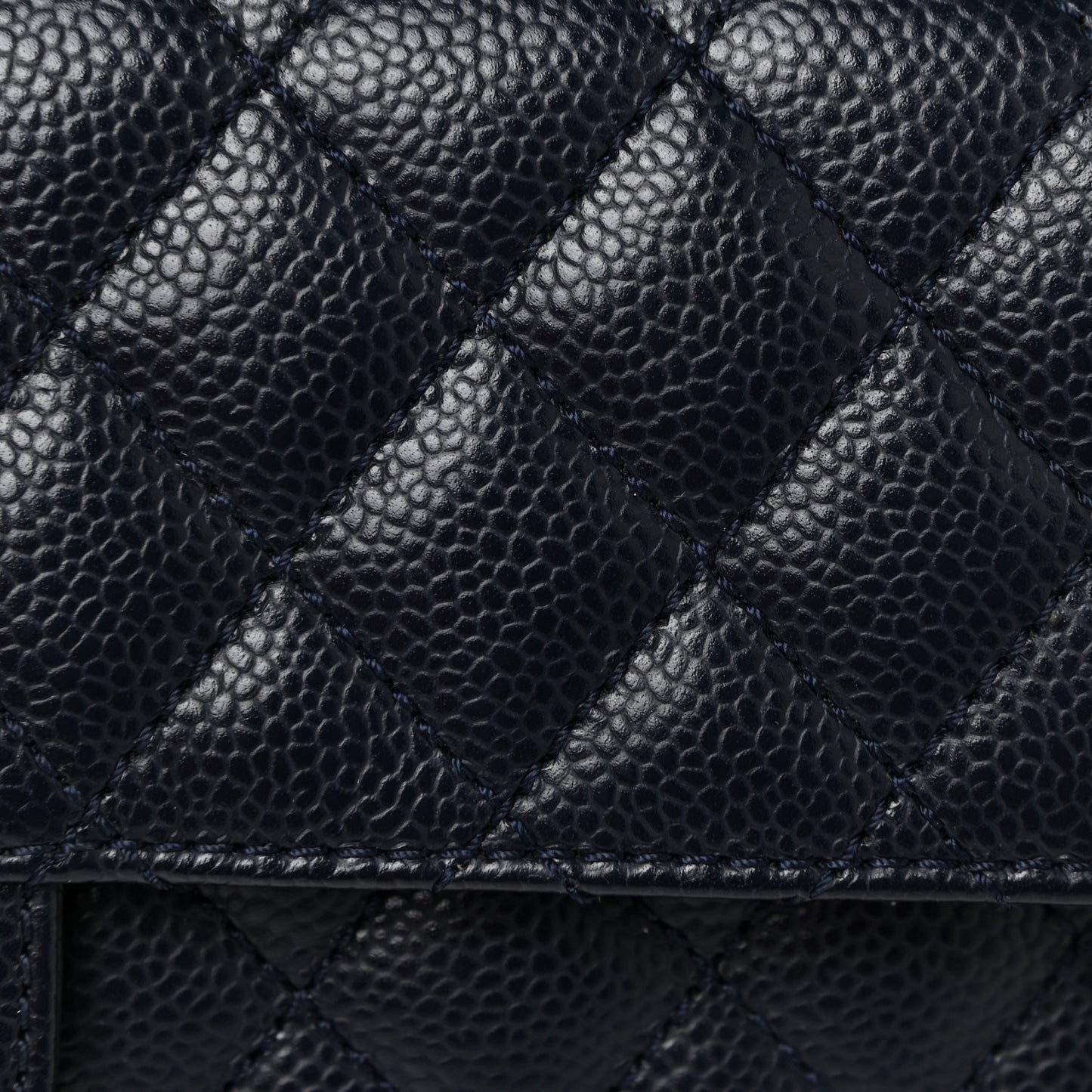 Caviar Quilted East West Flap Navy