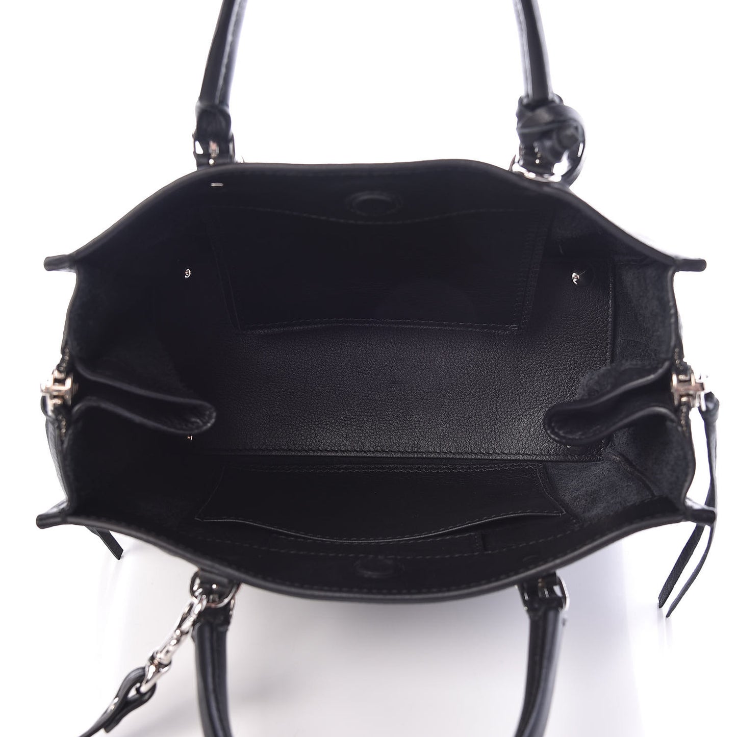 Grained Calfskin Papier Mini A4 Zip Around Tote Black
