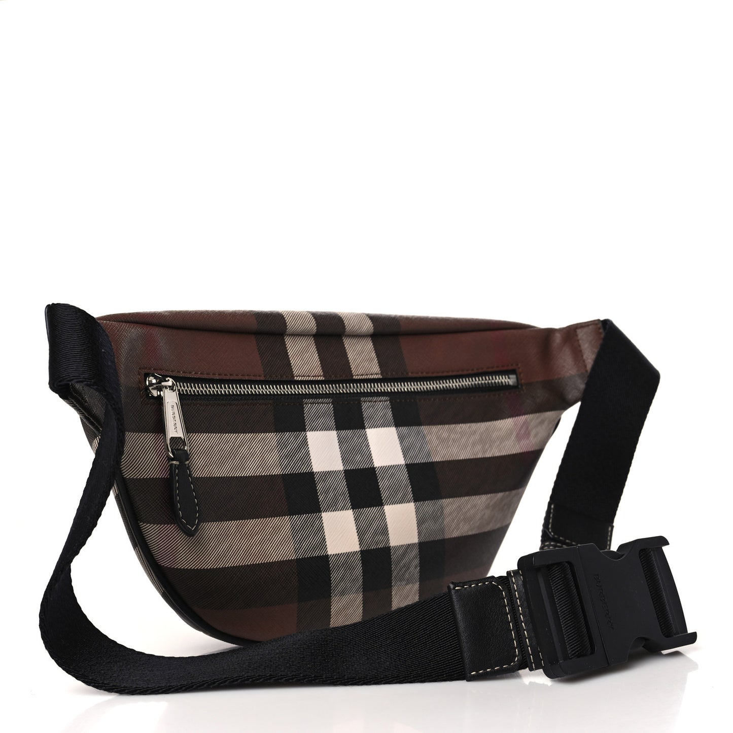 E-canvas Check Bum Bag Dark Birch Brown