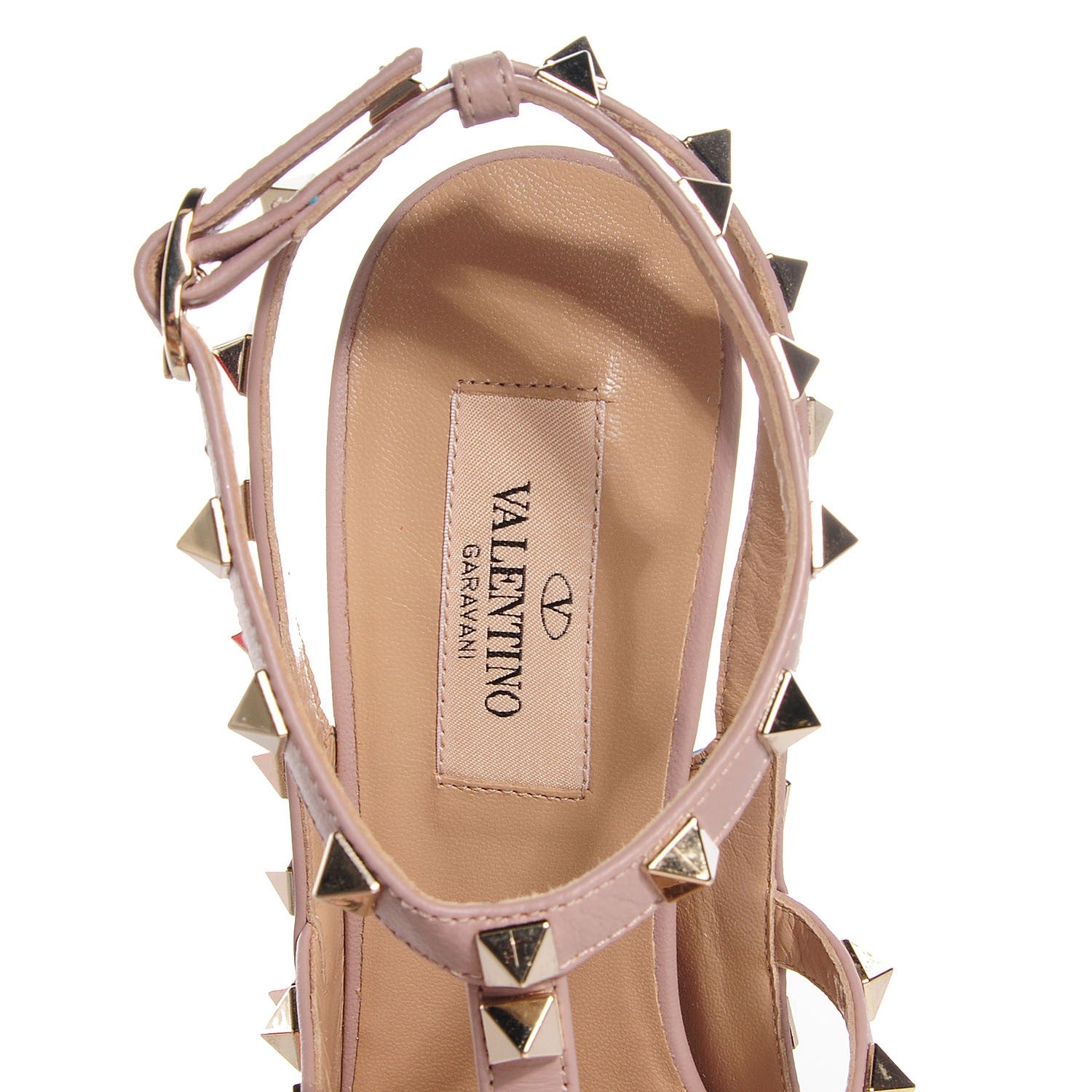 Valentino Garavani Patent Nappa Rockstud Ankle Strap 100mm Pumps 37.5 Parrot Poudre 7 of 7