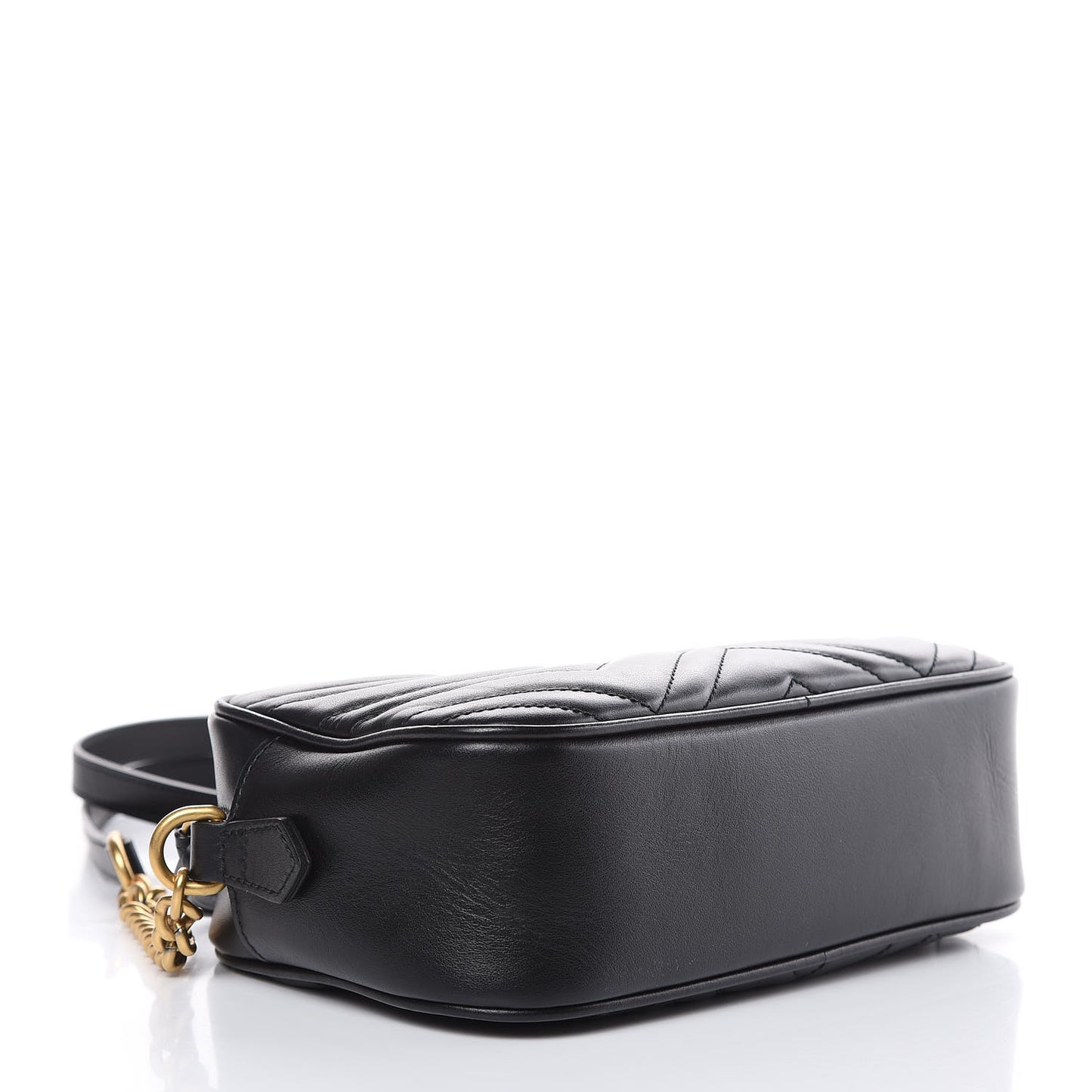 Calfskin Matelasse Small GG Marmont Chain Shoulder Bag Black