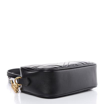 Gucci Calfskin Matelasse Small GG Marmont Chain Shoulder Bag Black 4 of 10