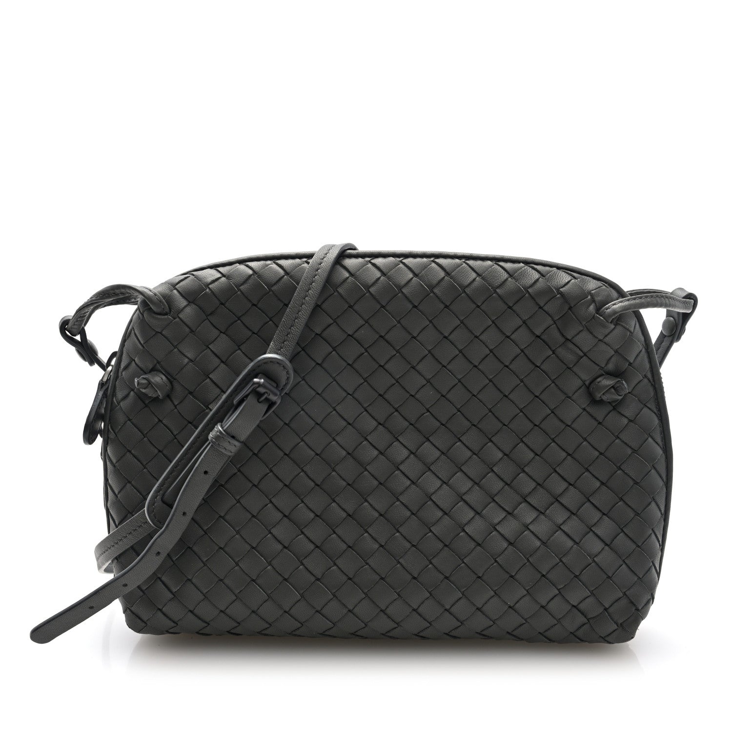 Bottega Veneta Nappa Intrecciato Nodini Crossbody Messenger New Light Grey 1 of 10