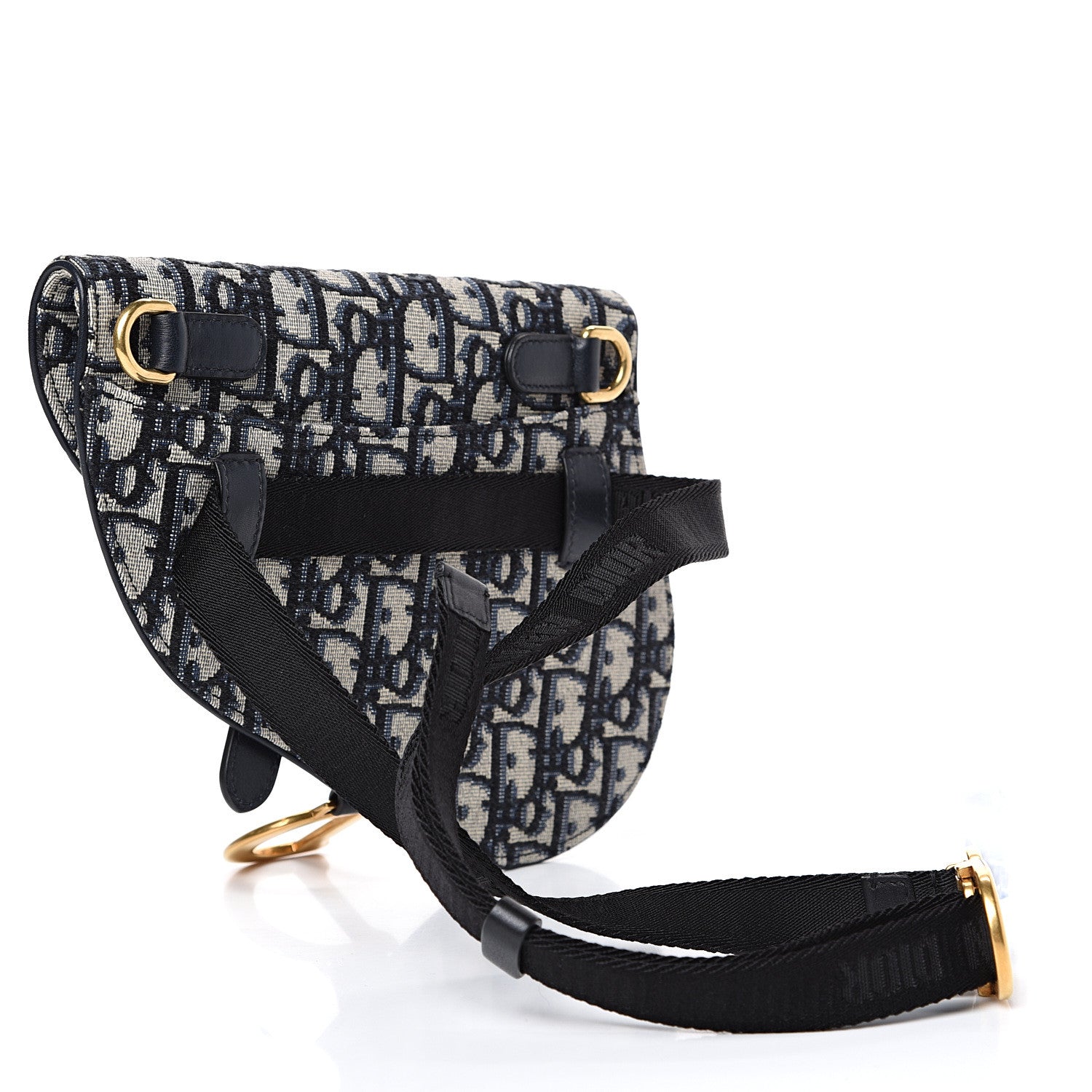Christian Dior Oblique Saddle Belt Bag Blue 2 of 10