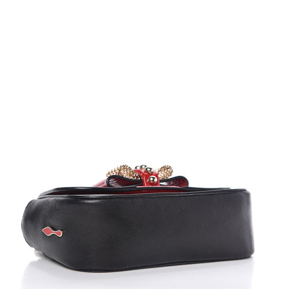Christian Louboutin Calfskin Heart Sweety Charity Crossbody Bag Black Red 4 of 10
