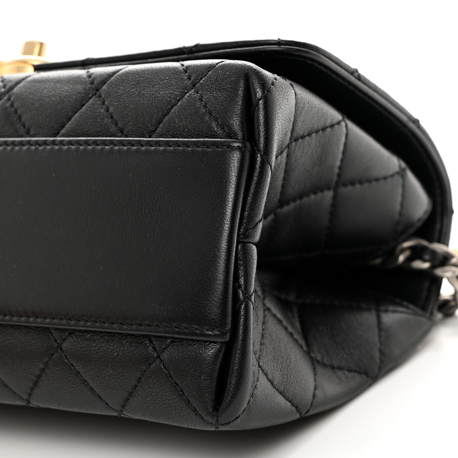 Chanel Lambskin Quilted La Parisienne Top Handle Flap Black 10 of 10