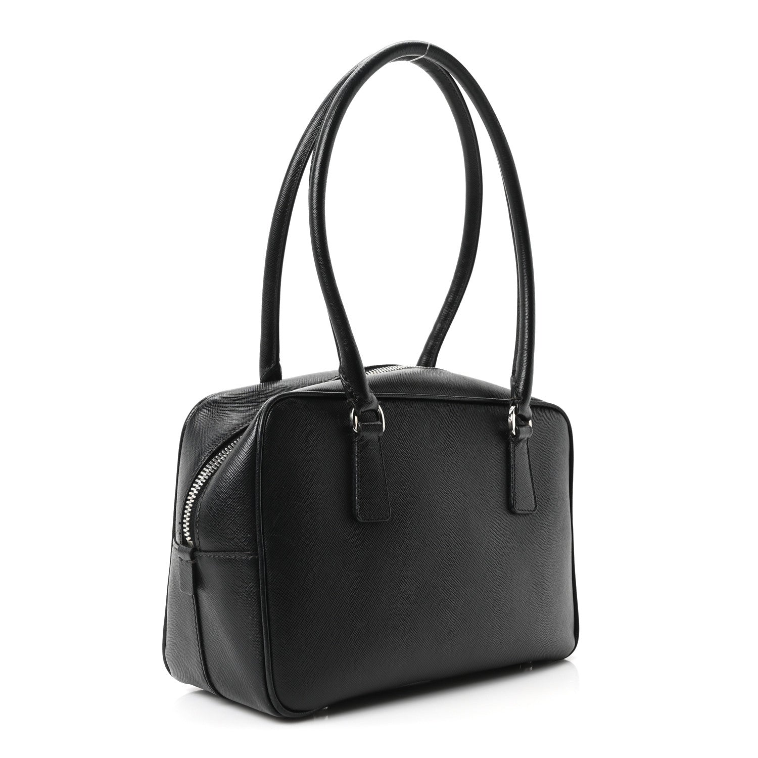 Prada Saffiano Vitello Bauletto Black 3 of 10