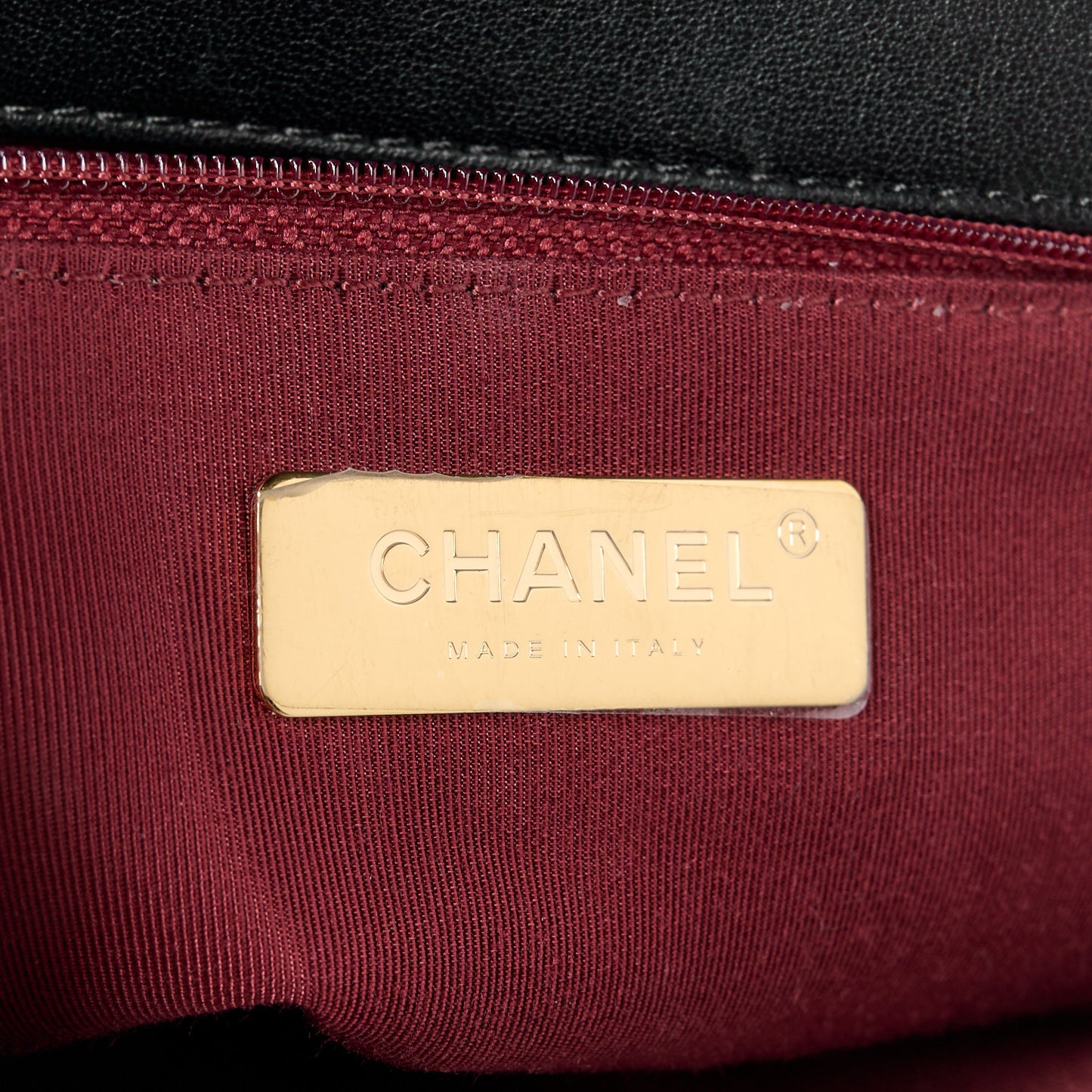 Lambskin Quilted Chain Infinity Top Handle Flap Black