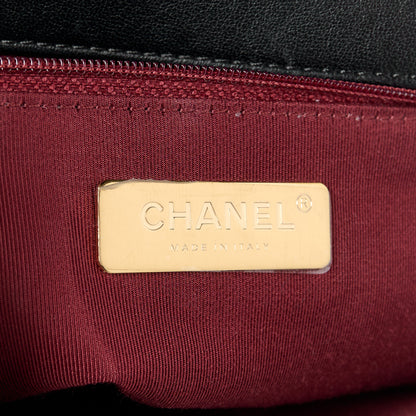 Chanel Lambskin Quilted Chain Infinity Top Handle Flap Black 6 of 10