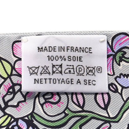 Hermes Silk Mille Et Un Lapins Twilly Gris Perle Rose Jaune 3 of 4
