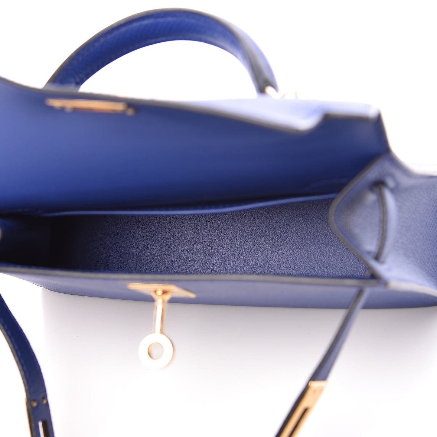 Epsom Mini Kelly Sellier 20 Bleu Electrique