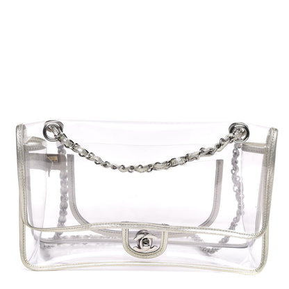 Chanel Lambskin Vinyl Large Naked Flap Silver 1 of 9