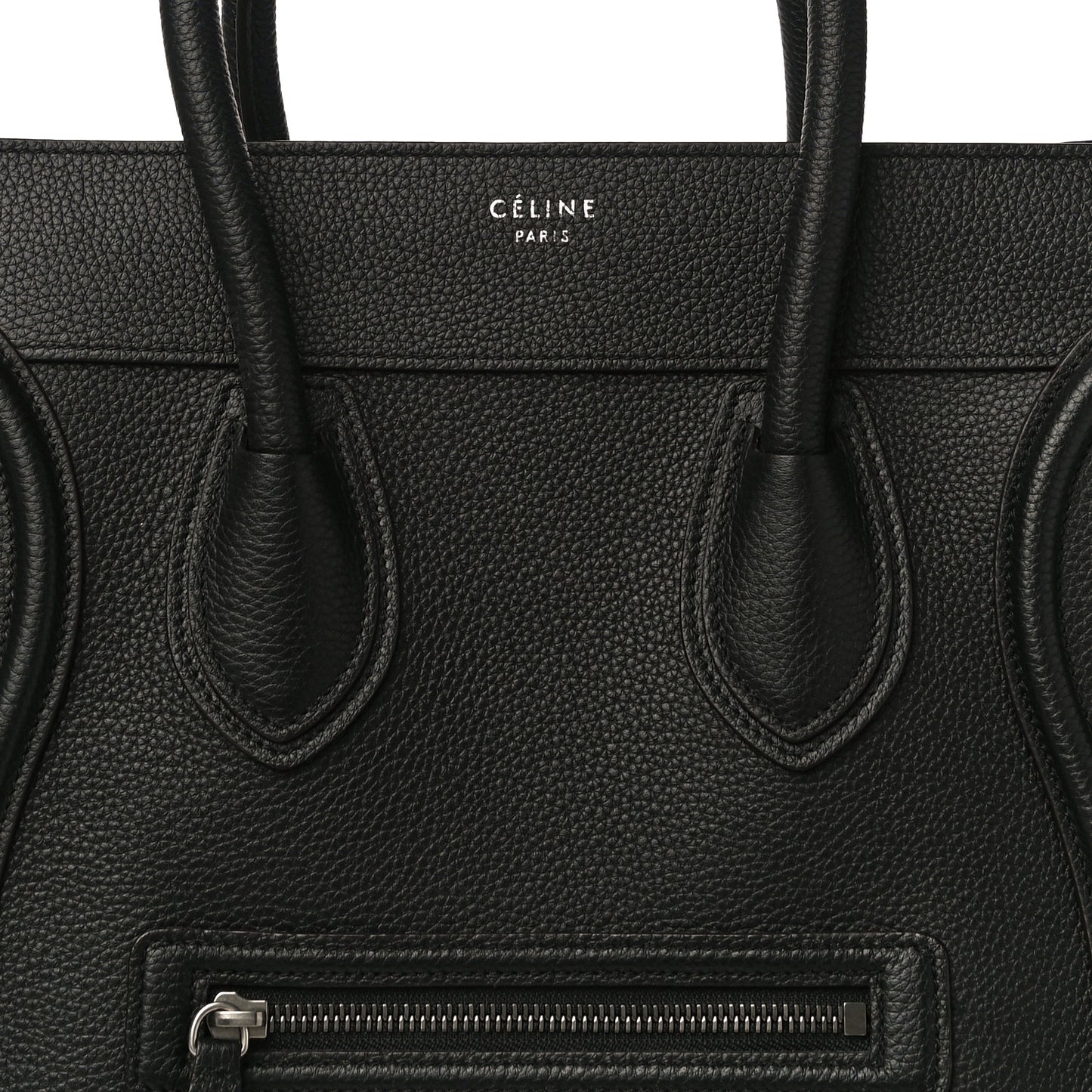 Drummed Calfskin Mini Luggage Black