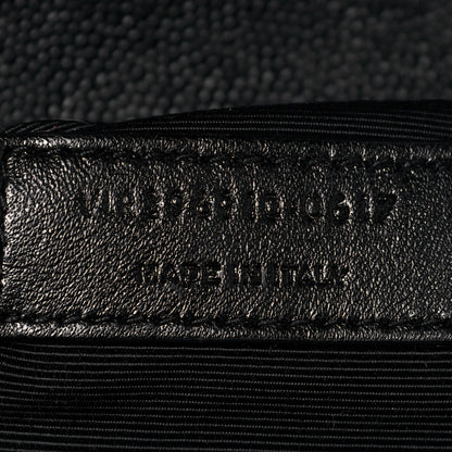 Saint Laurent Grain De Poudre Matelasse Chevron Large Monogram Satchel Black 7 of 12