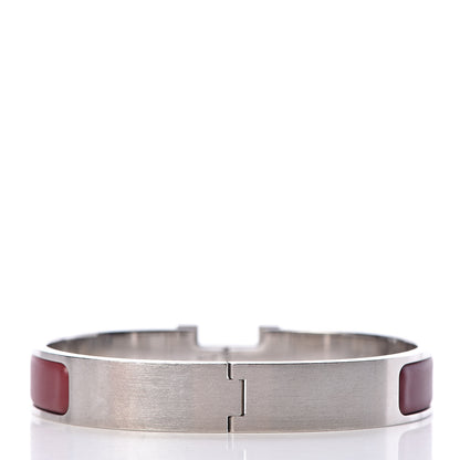 Hermes Matte Enamel Narrow Clic Clac HH Bracelet T5 New Rouge H 3 of 5