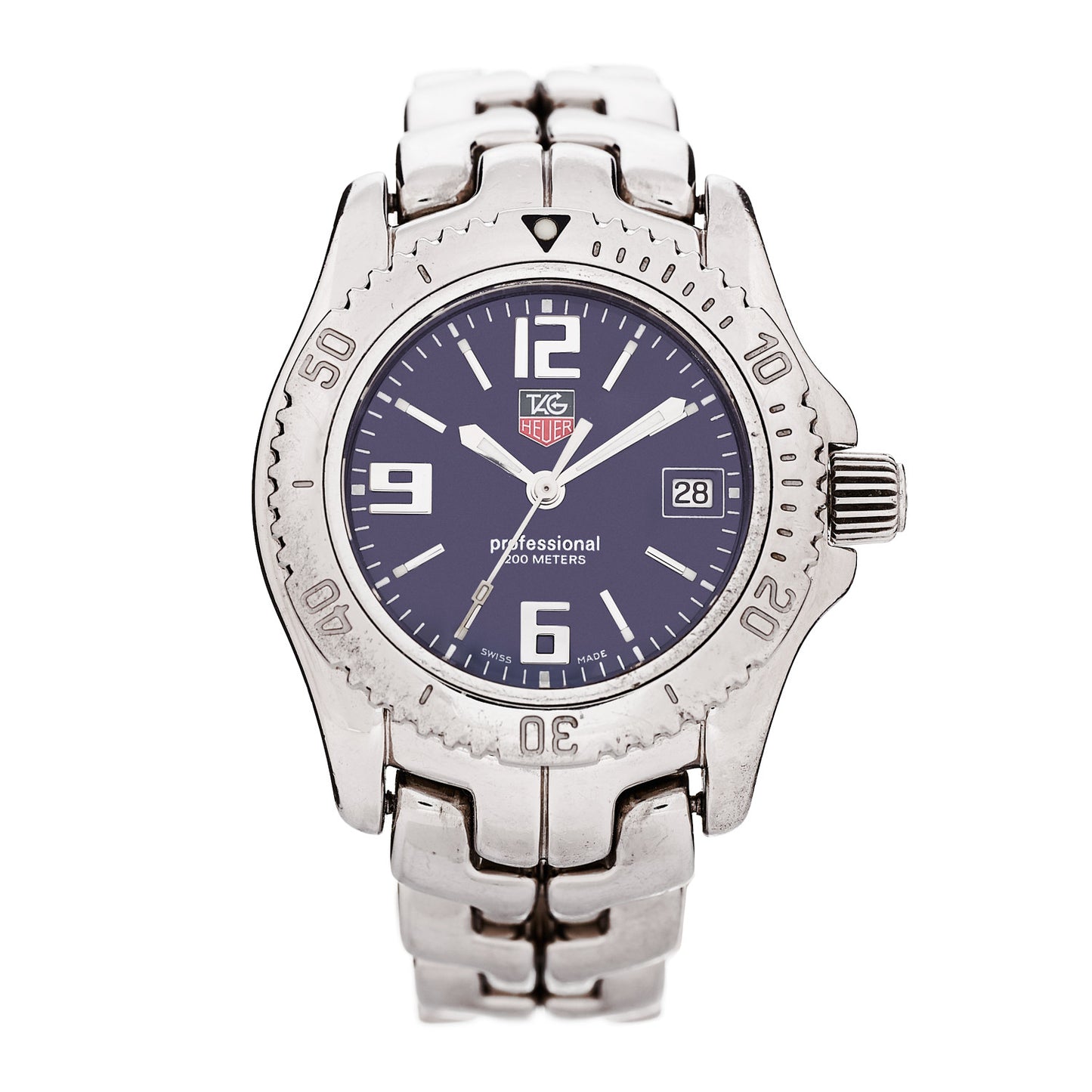 Stainless Steel 30mm Link Quartz Watch Blue WT1315