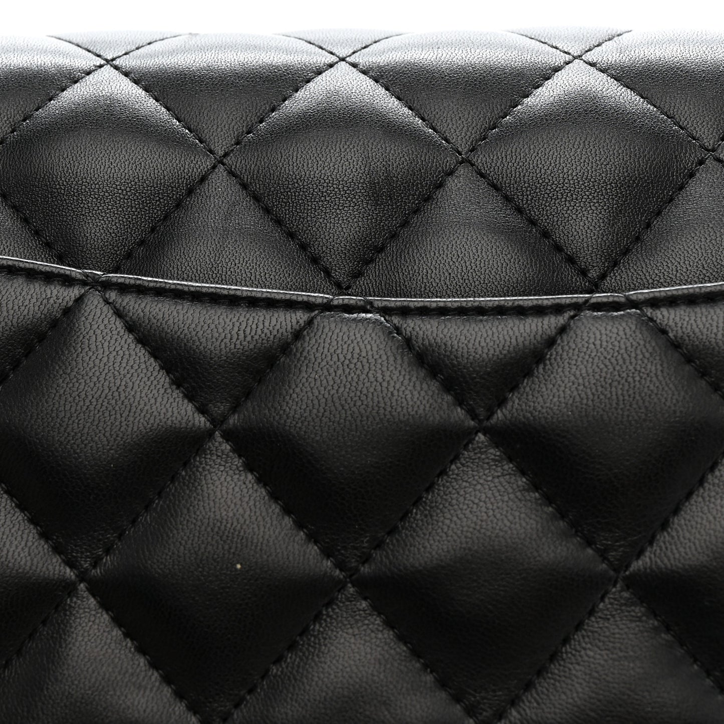 Lambskin Quilted Jumbo Double Flap Black