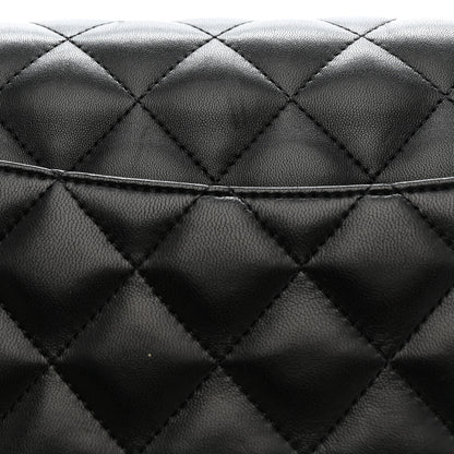 Chanel Lambskin Quilted Jumbo Double Flap Black 13 of 14