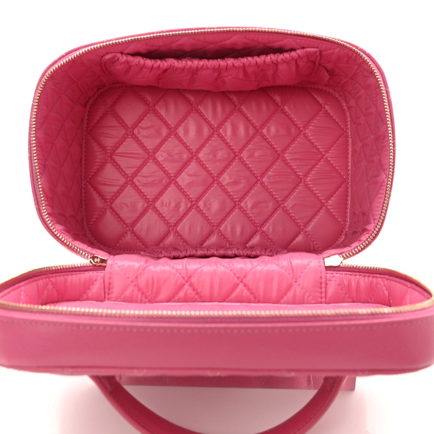 Caviar Quilted Large Vanity Pouch Pink