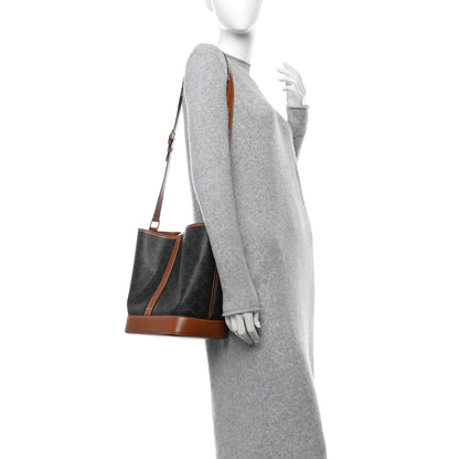 Celine Triomphe Canvas Calfskin Medium Bucket Bag Tan 2 of 10